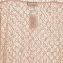 مملوكة مسبقًا فستان غوتشي تول مطرز بزهور GG زهري فاتح داخلي مقاس متوسط - ميديم