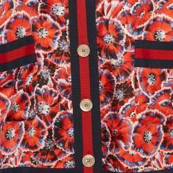 Gucci Red Garden Print Silk Pajama Top and Trousers Set M