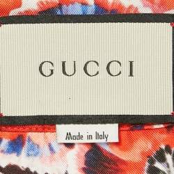 Gucci Red Garden Print Silk Pajama Top and Trousers Set M