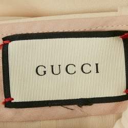 Pre Owned Gucci Cream Wool Wide-Leg Trousers S