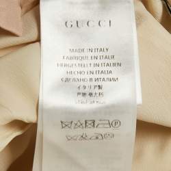 Pre Owned Gucci Cream Wool Wide-Leg Trousers S