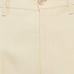 Gucci Cream Wool Wide-Leg Trousers S