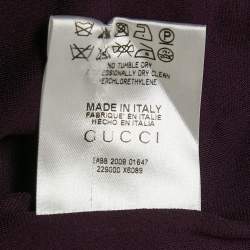 Gucci Purple Jersey Zip Detail Draped Short Dress M