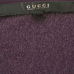 Gucci Purple Jersey Zip Detail Draped Short Dress M