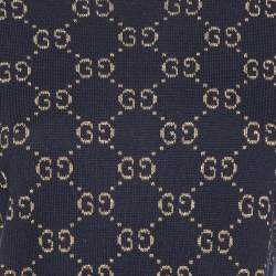 Gucci Dark Blue GG Cotton Lamé Crew Neck Jumper M