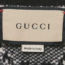 Gucci Black GG Bouclé Jacquard Knit Button Front Cardigan S