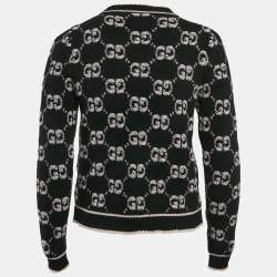 Gucci Black GG Bouclé Jacquard Knit Button Front Cardigan S