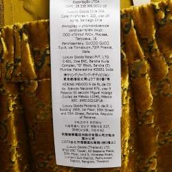 Gucci Yellow GG Interlocking Feather Trim Devore Trousers XS