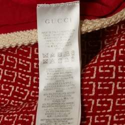 Gucci Red Logo Patterned Wool Blend Pocket Detail Mini Dress M