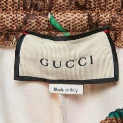 Gucci Brown GG Supreme and Floral Print Jersey Shorts XS
