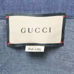 Gucci Blue Denim Logo Button Detail Jacket S