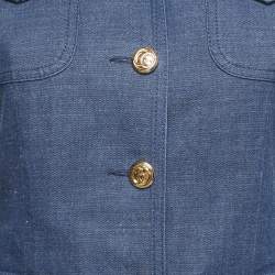 Gucci Blue Denim Logo Button Detail Jacket S