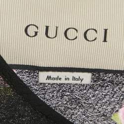 Gucci Black Floral Print Jacquard Crepe Top M