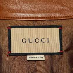 Gucci Brown Monogram Canvas & Leather Trim Jacket M