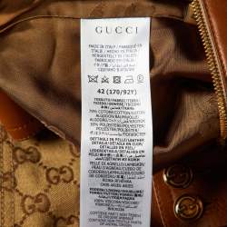 Gucci Brown Monogram Canvas & Leather Trim Jacket M