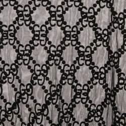 Pre Owned Gucci Black GG Embroidered Tulle Sheer Top XXS