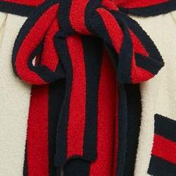 Gucci Cream Web Blind For Love Cotton Terry Tiger Embellished Cardigan M