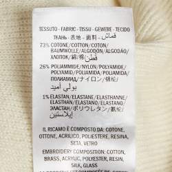 Gucci Cream Web Blind For Love Cotton Terry Tiger Embellished Cardigan M
