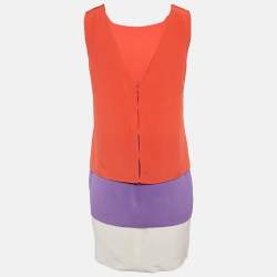 Gucci Red/Purple Silk Layered Sleeveless Mini Dress S