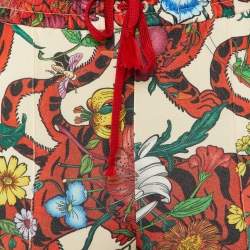 Gucci Multicolor Floral Print Jersey Logo Tape Trimmed Trackpants S