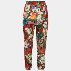 Gucci Multicolor Floral Print Jersey Logo Tape Trimmed Trackpants S