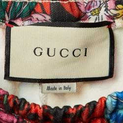 Gucci Multicolor Floral Print Jersey Logo Tape Trimmed Trackpants S