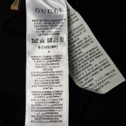 Pre Owned Gucci Black GG Supreme Lace and Knit Detachable Cuff Midi Dress S