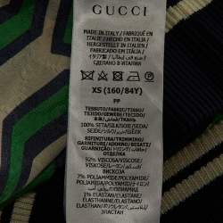 Gucci Green Printed Silk Zip-Up Jacket XS