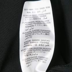 Pre Owned Gucci Black Jersey Ruffled Wed Tape Trim Detail Mini Dress S