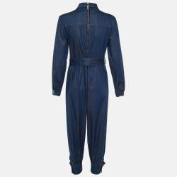 Gucci Blue Denim Belted Jumpsuit S