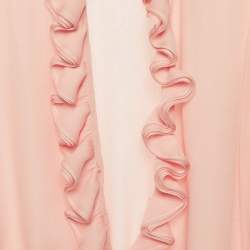 Pre Owned بلوزة غوتشي زهرية حرير بكشكش أزرار أمامية مقاس صغير