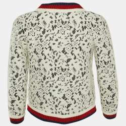 Gucci White Lace Lurex Web Trim Jacket S