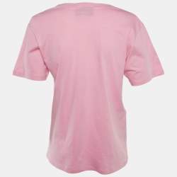 Gucci Garden Pink Eye Print Cotton Crew Neck T-Shirt XS