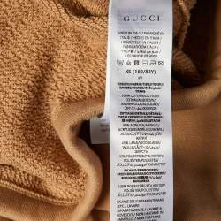 Gucci Brown Cotton Knit Hooded Sweatshirt Dress XS