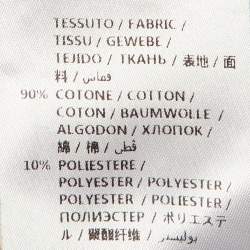 Pre Owned Gucci Cream Logo Hakoba Detail Cotton Dress S