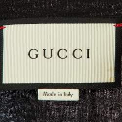 مملوكة مسبقًا Gucci Black Printed Cotton Knit T-Shirt XS
