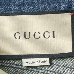 Pre Owned Gucci Blue Denim Horse Bit Detail Jeans M Waist 27"