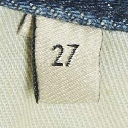 Pre Owned Gucci Blue Denim Horse Bit Detail Jeans M Waist 27"