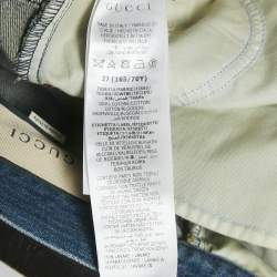 Pre Owned Gucci Blue Denim Horse Bit Detail Jeans M Waist 27"