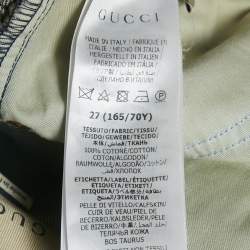 Pre Owned Gucci Blue Denim Horse Bit Detail Jeans M Waist 27"