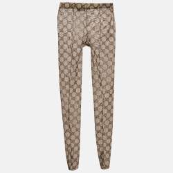 Gucci Brown GG Supreme Print Mesh Tights S