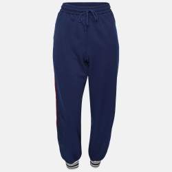 Gucci Colorblock Jersey Pattern Web Accent Varsity Track Pants L