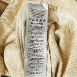 Gucci Beige GG Jacquard Straight Leg Trousers M