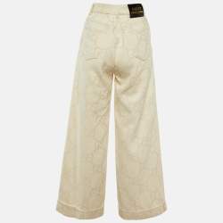 Gucci Beige GG Jacquard Straight Leg Trousers M
