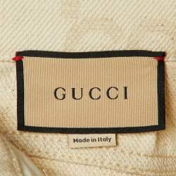 Gucci Beige GG Jacquard Straight Leg Trousers M