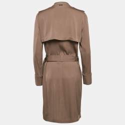 Gucci Brown Silk Belted Coat M
