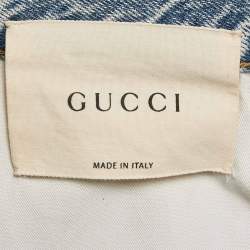 Gucci Blue Embroidered Denim Straight Leg Jeans S Waist 27"