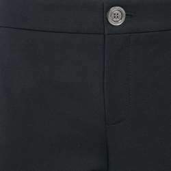 Gucci Navy Blue Cotton Ruffled Hem Trousers L