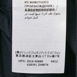 Gucci Navy Blue Cotton Ruffled Hem Trousers L