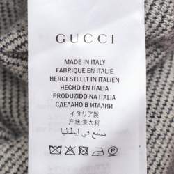 Gucci Bicolor Logo Patterned Knit Contrast Trim Sweater Dress S